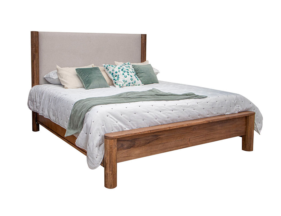 Olimpia - King Platform Bed- Tequila/Towny Brown