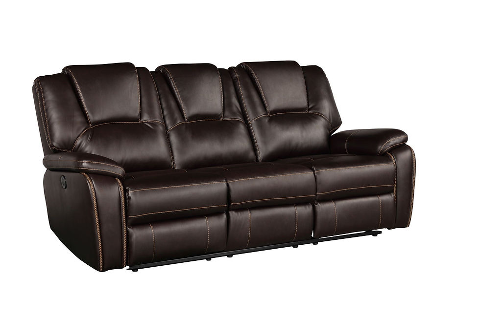 Thumbnail: Hong Kong Power Reclining Sofa Made With Faux Leather In Brown