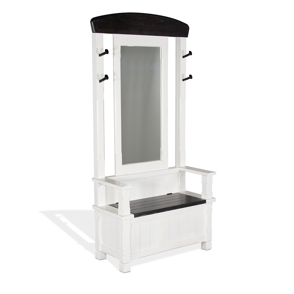 Carriage House - Hall Tree Base Only - White / Dark Brown