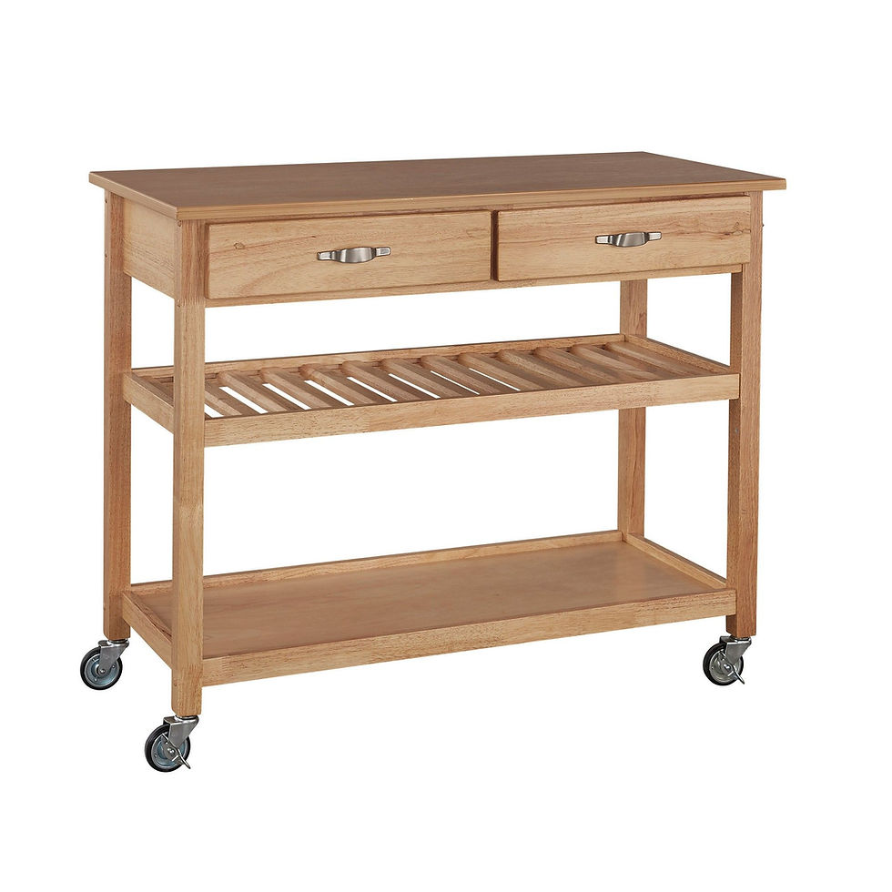 General Line - Kitchen Cart - Wood - Light Brown - 36.25"