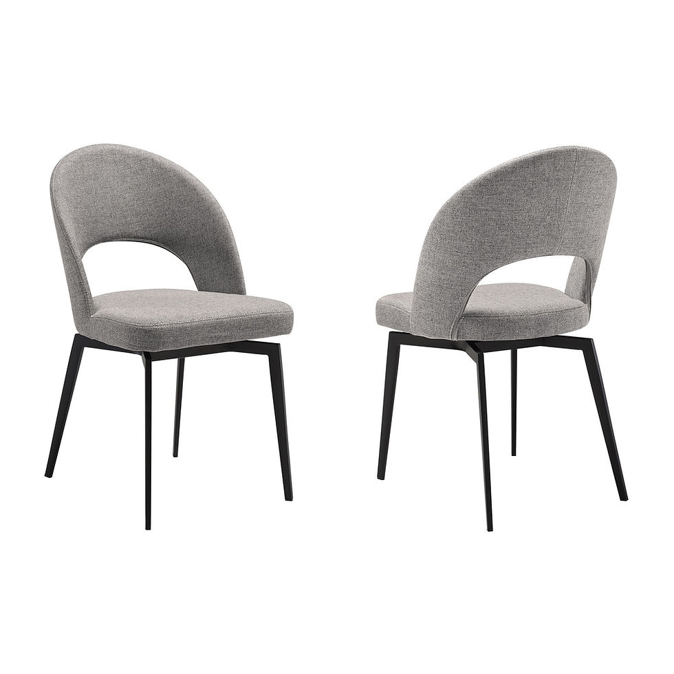 Lucia - Swivel Upholstered Dining Chair (Set of 2) - Gray / Black