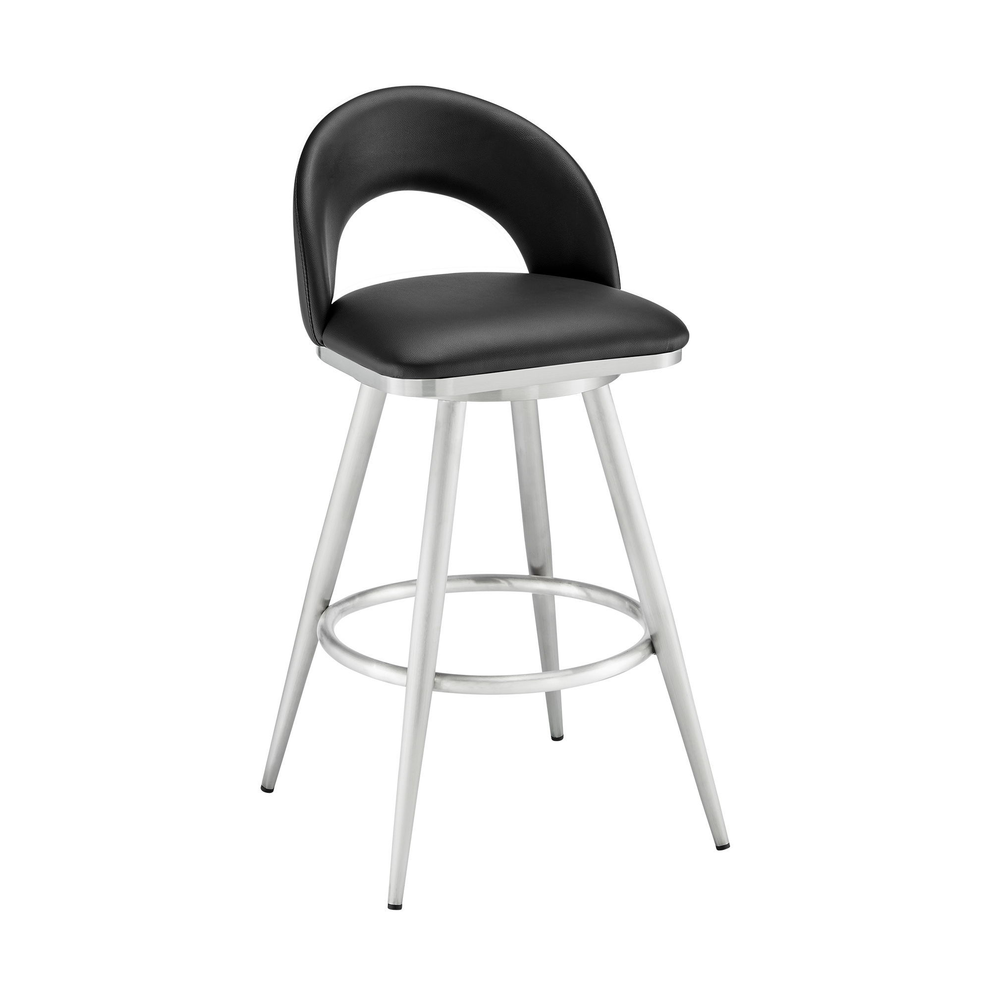 Charlotte - Swivel Bar Stool - Brushed / Black