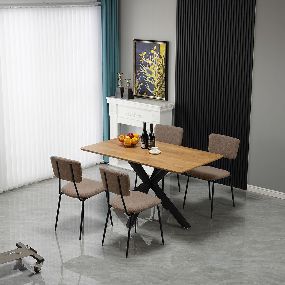 Thumbnail: Dining Room Chairs (Set of 4), Modern Comfortable Feature Chairs With Faux Plush