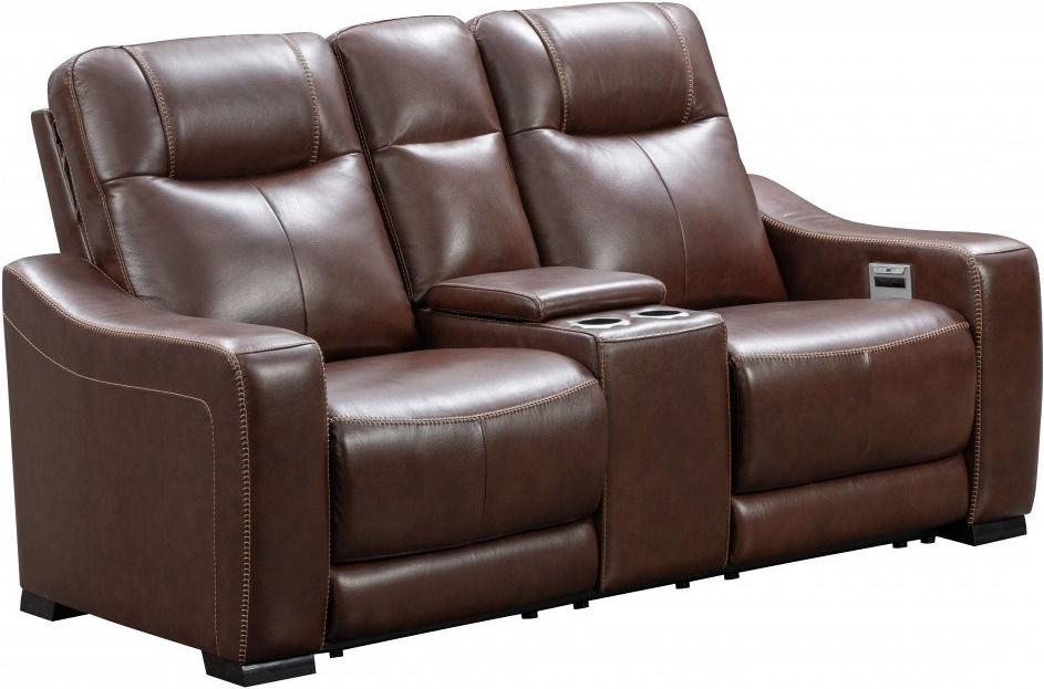 BarcaLounger® Sutherland Castleton Rustic Brown Power Reclining Console Loveseat