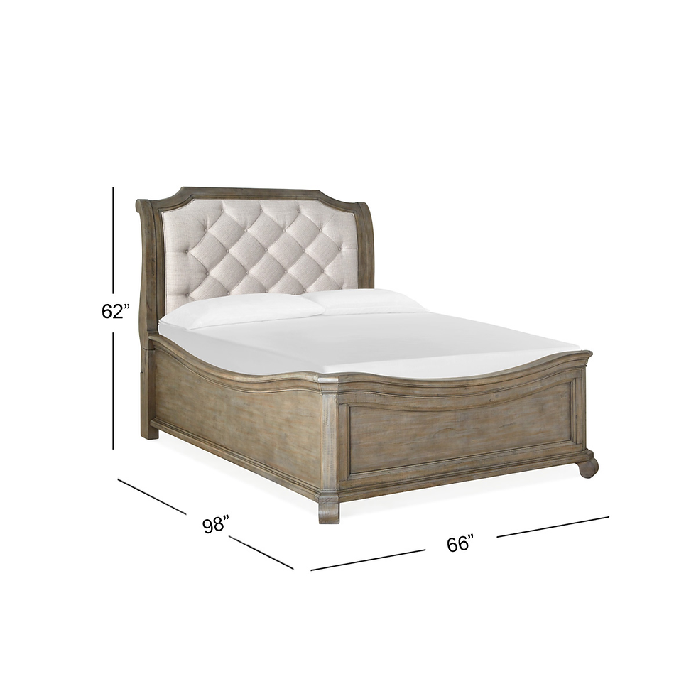 Tinley Park - Queen Sleigh Bed Upholstered Headboard - Dove Tail Grey