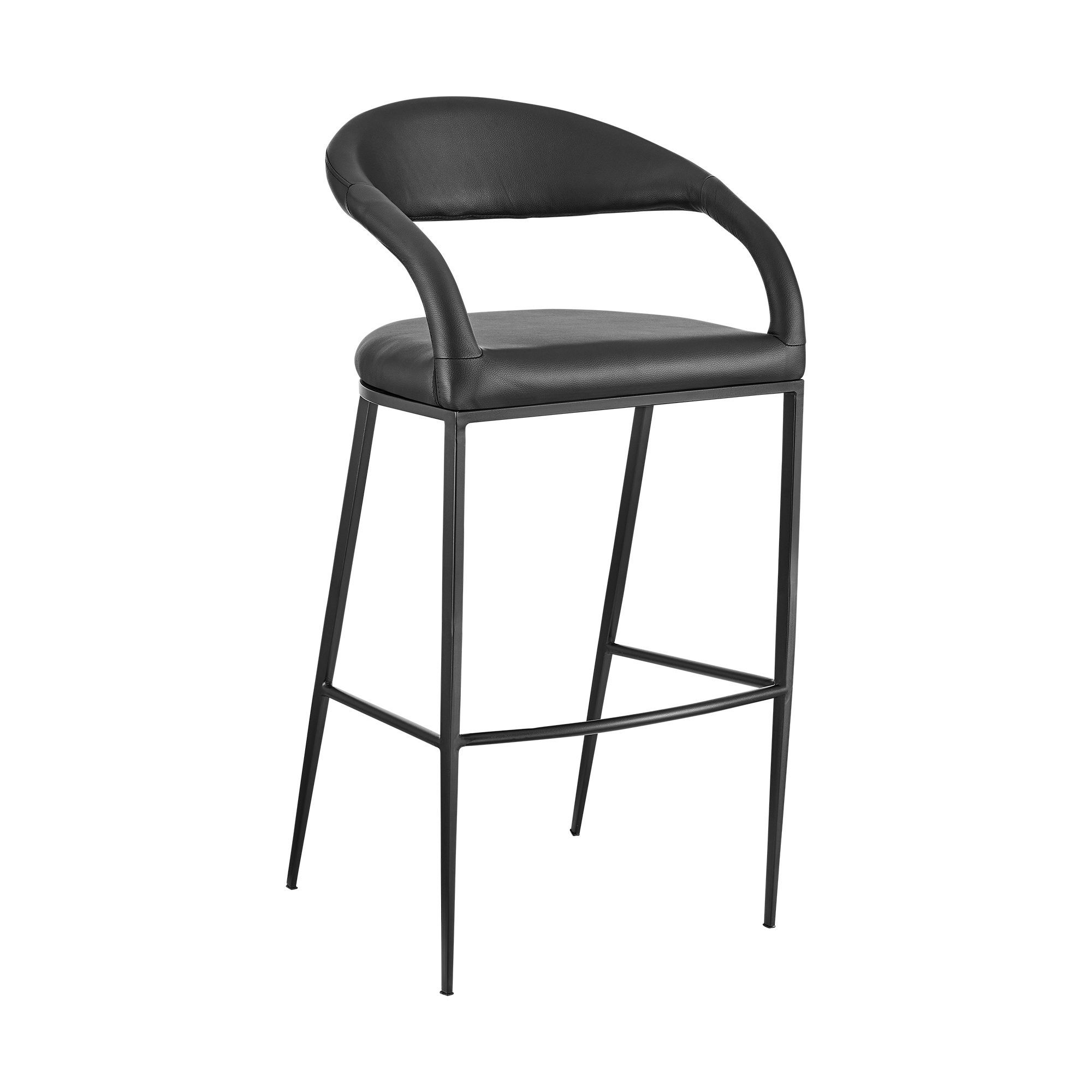 Ramona - 26" Counter Stool - Matte Black / Black