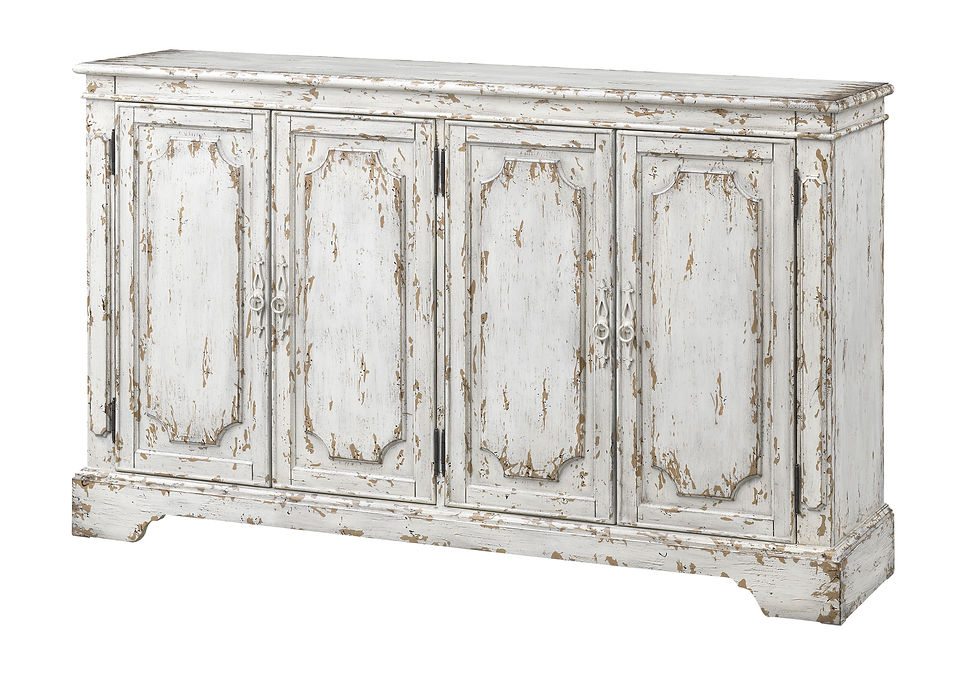 Olivia - Four Door Credenza - Aged Cream