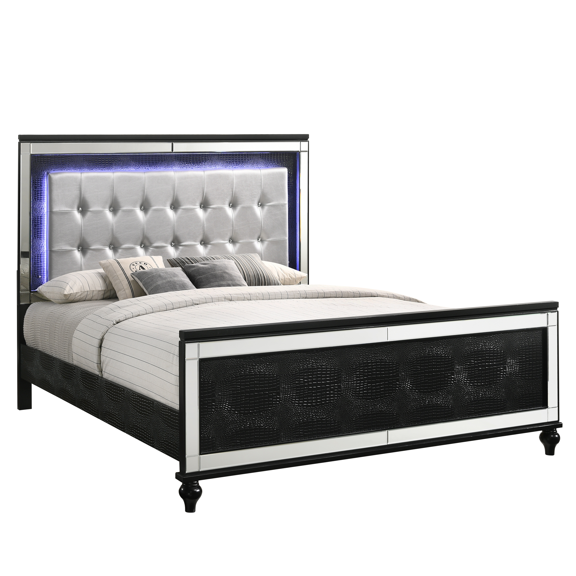 Valentino - 5/0-6/6 Queen/King Side Rails - Black