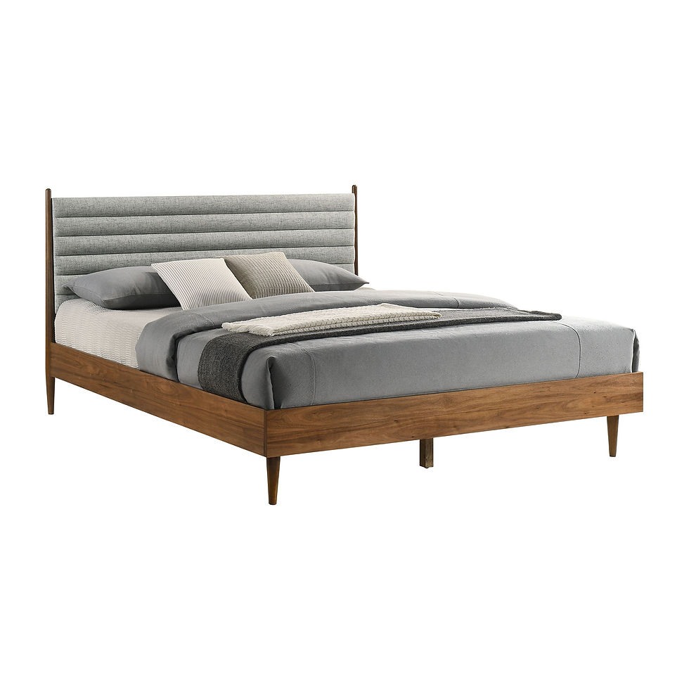 Artemio - King Platform Wooden Bed Frame - Walnut