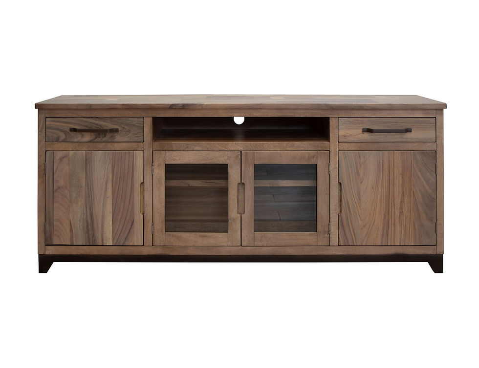 Natural Parota - 80" TV Stand - Brown Cappuccino