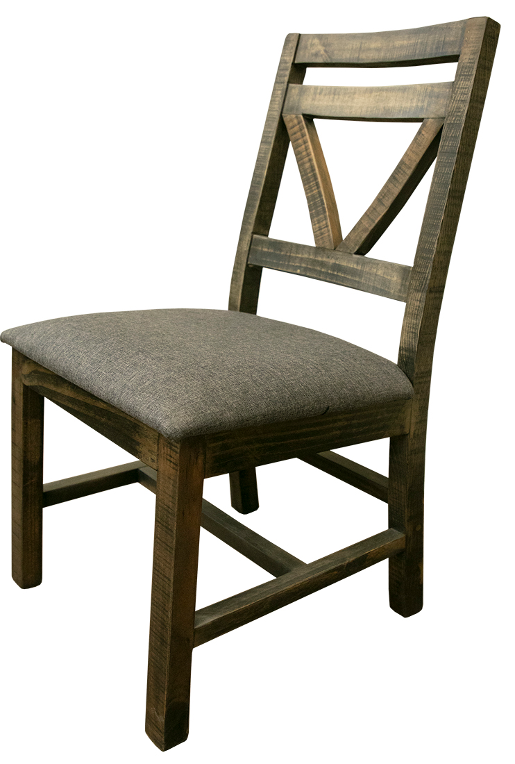 Loft Brown - Chair With Fabric Seat - Dark Brown