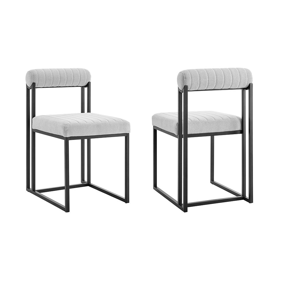 Anastasia - Dining Chair (Set of 2) - Matte Black / Light Gray