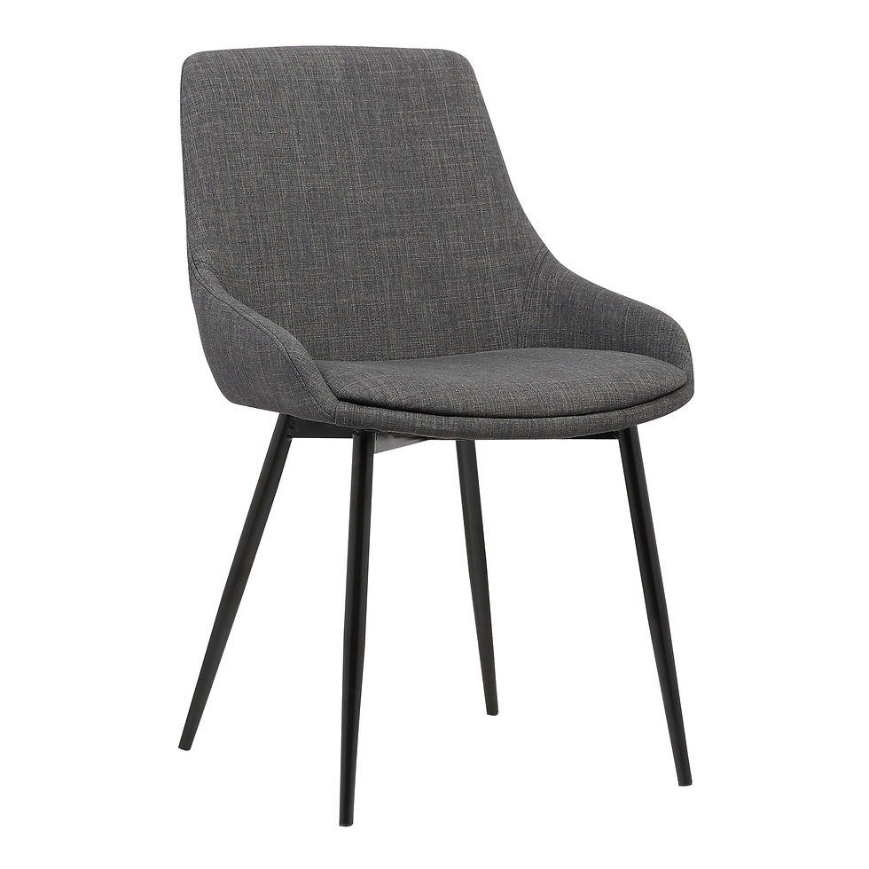 Mia - Contemporary Dining Chair - Charcoal / Black Powder