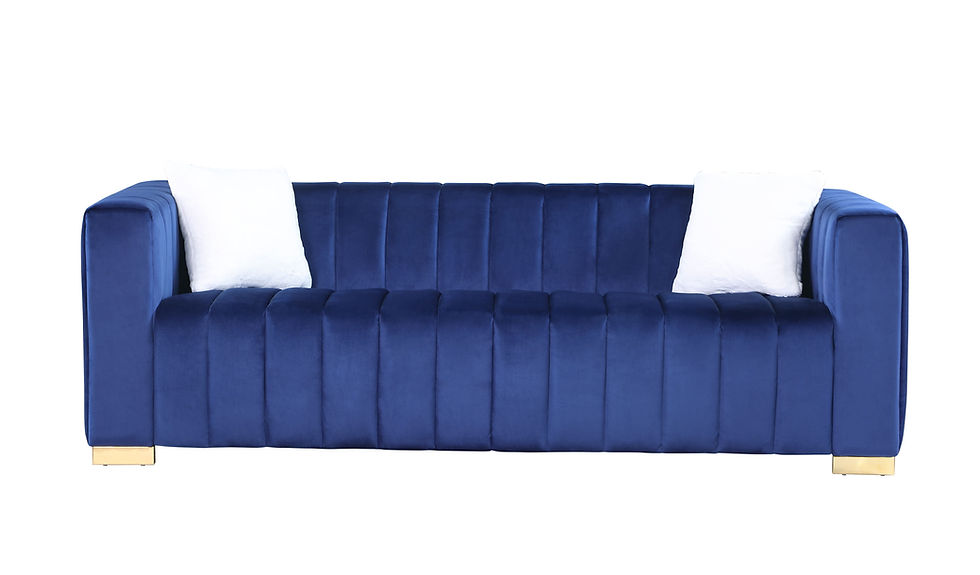 Thumbnail: A Modern Channel Sofa Take On A Traditional Chesterfield, Navy Blue Color, 3 Sea