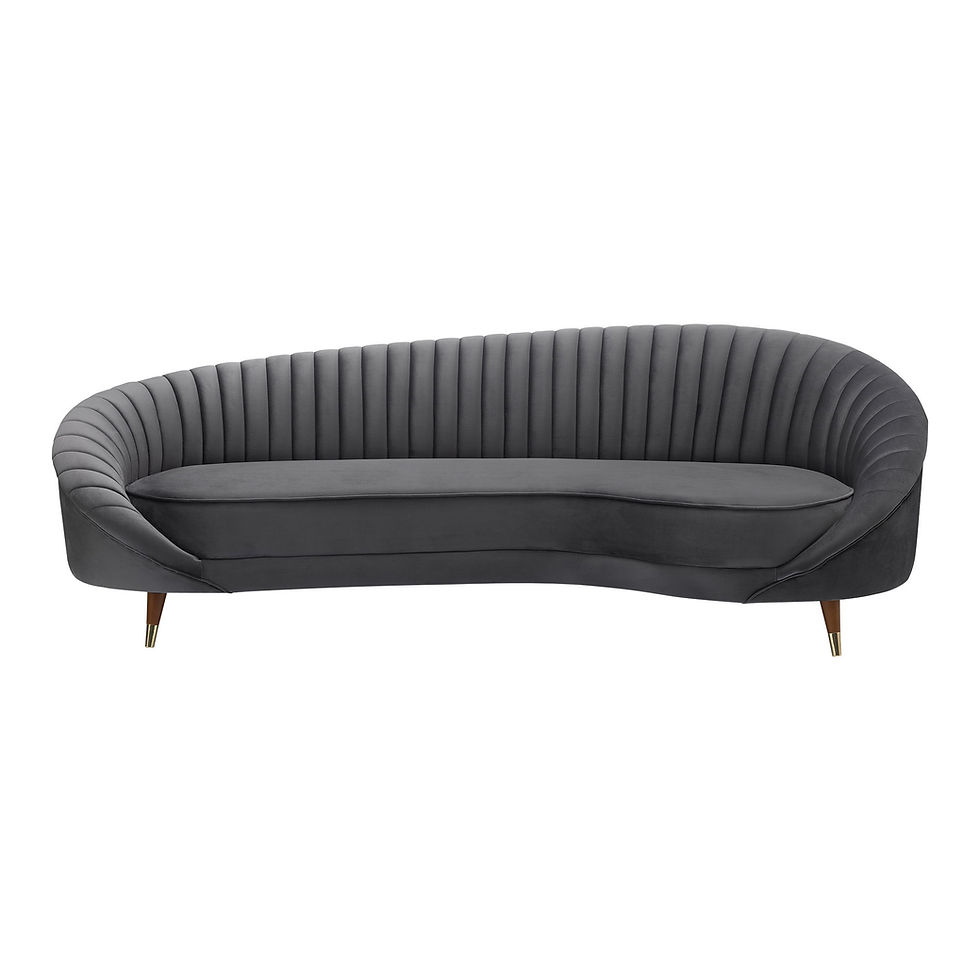 Karisma - Curved Velvet Sofa - Dark Gray