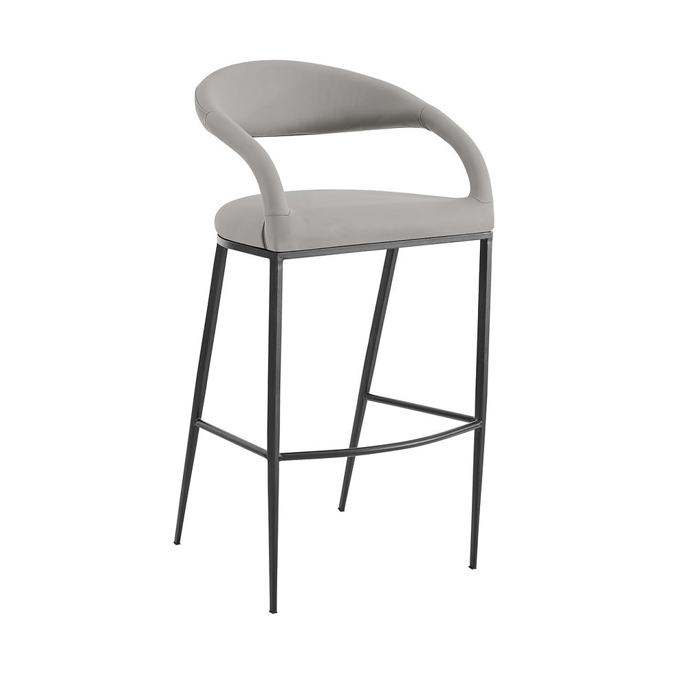 Ramona - 30" Bar Stool - Matte Black / Light Gray