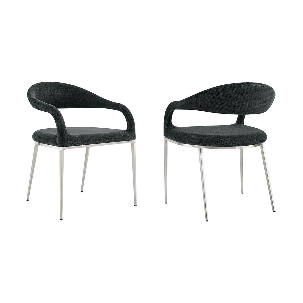 Morgan - Upholstered Dining Chair (Set of 2) - Brushed / Charcoal