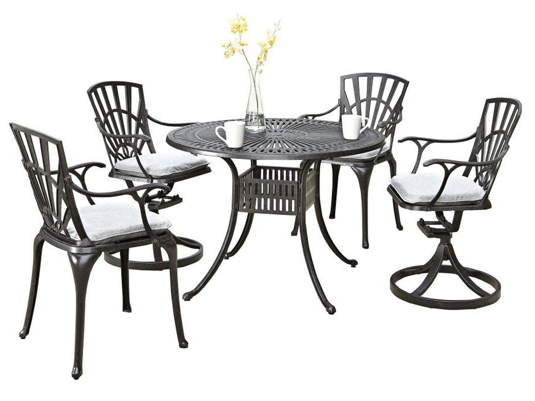 Grenada - 5 Piece Gray Outdoor Dining Set - Metal - 29"