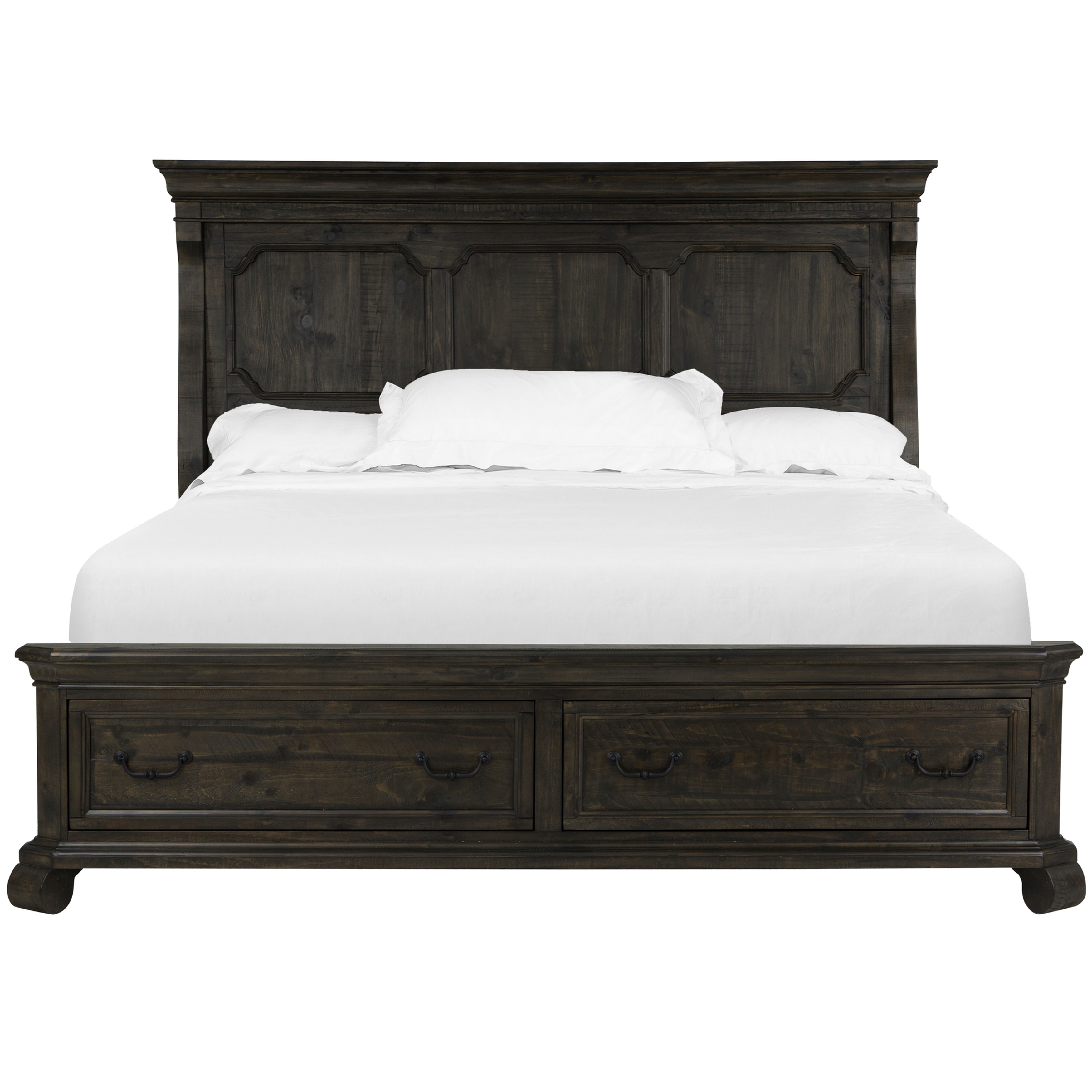 Bellamy - California King Bed Rails For Storage Footboard - Peppercorn