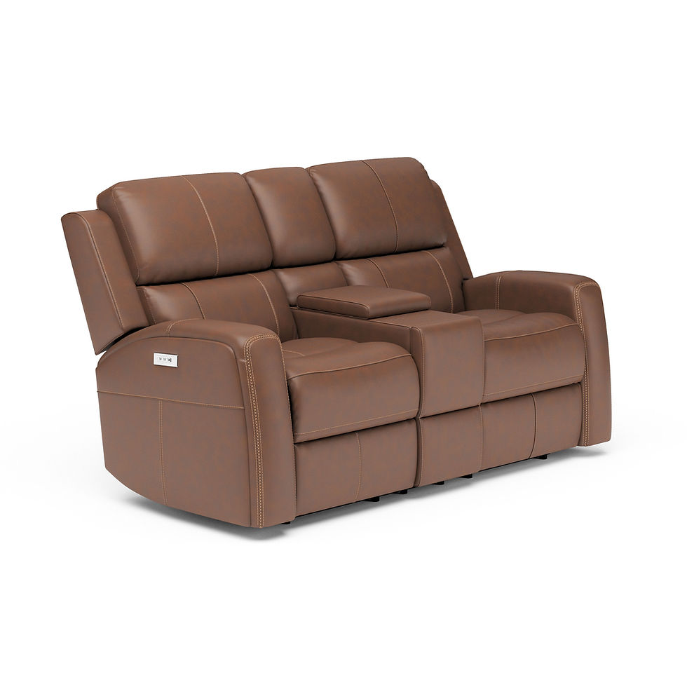 Linden - Power Reclining Loveseat with Console & Power Headrests & Lumbar