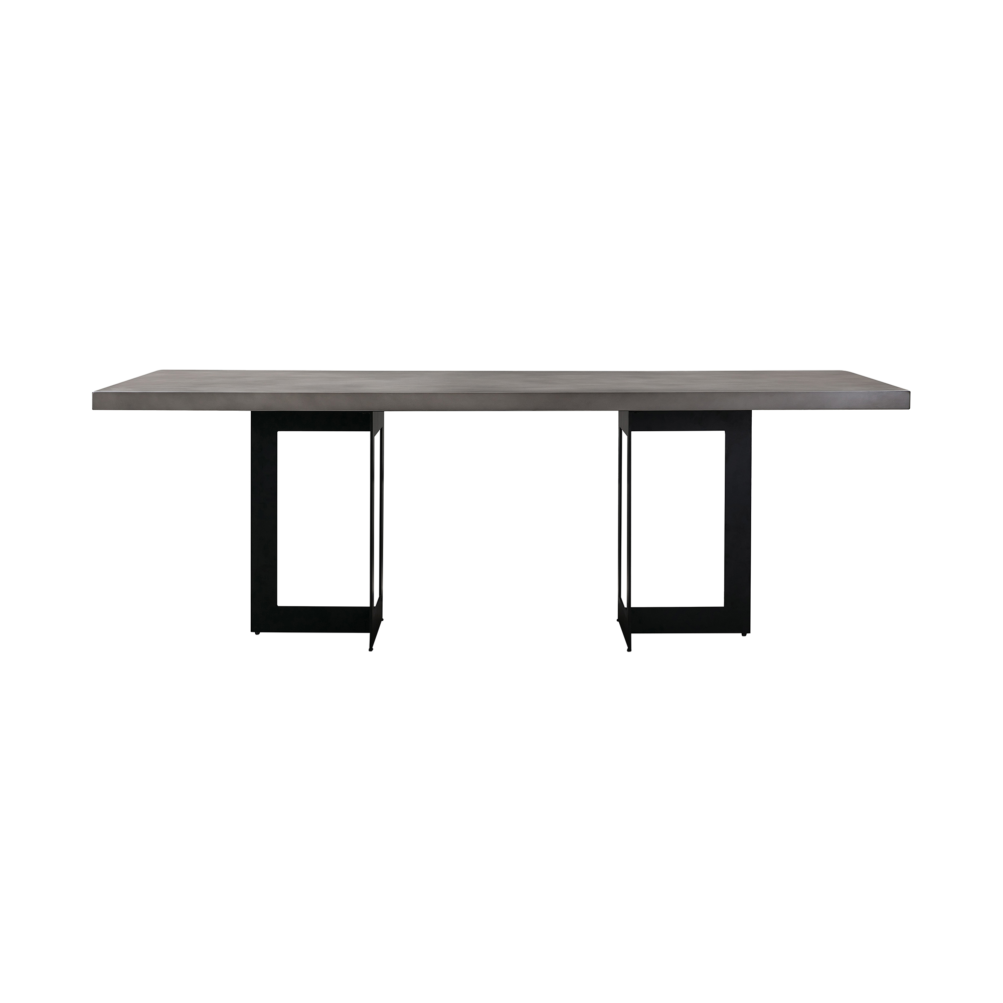 Odet - Rectangular Dining Table - Concrete / Black