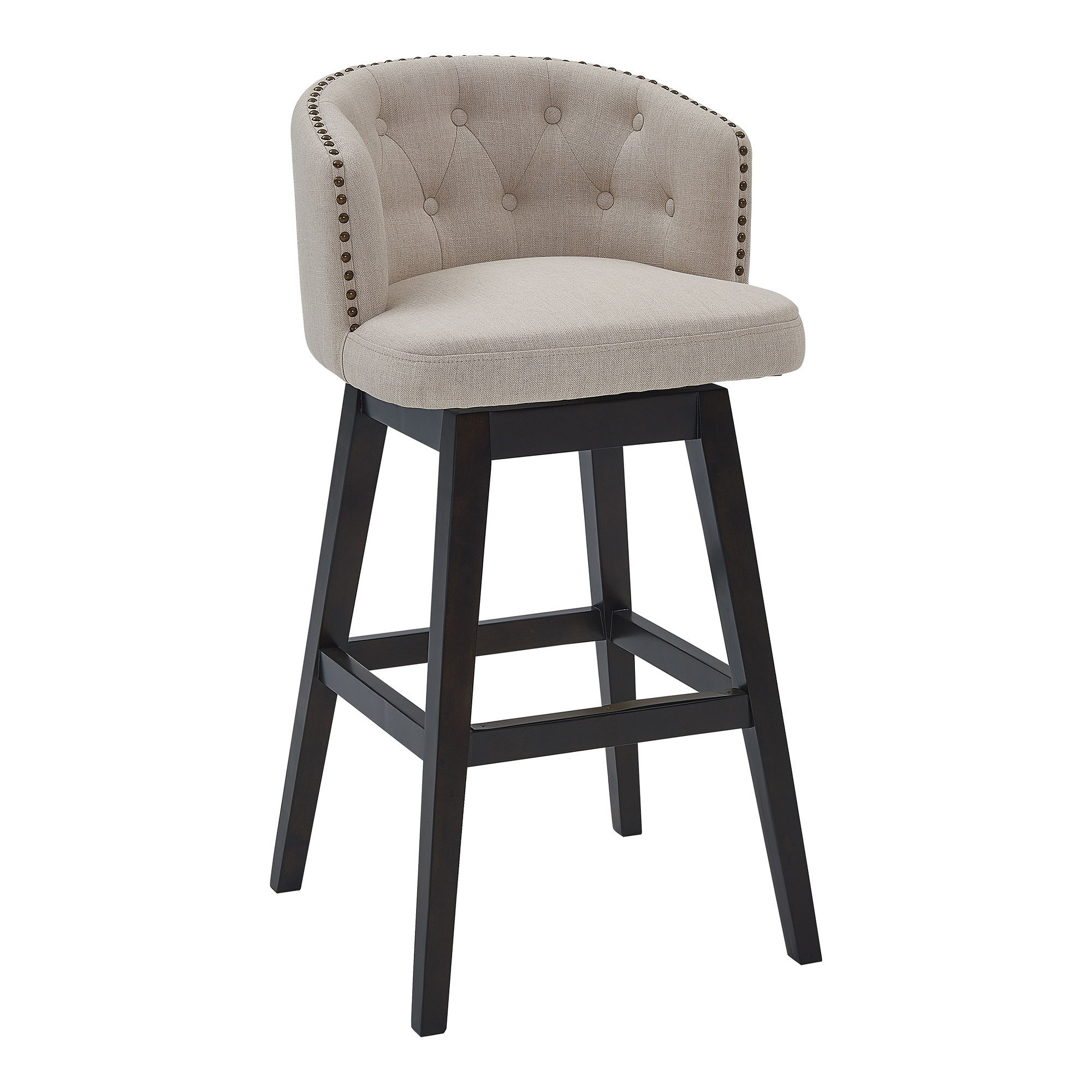 Celine - 26" Counter Height Swivel Bar Stool - Tan / Espresso