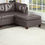 Thumbnail: Genuine Leather Dark Coffee Tufted 6 Pieces Sectional Set 2 Corner Wedge 2 Armle