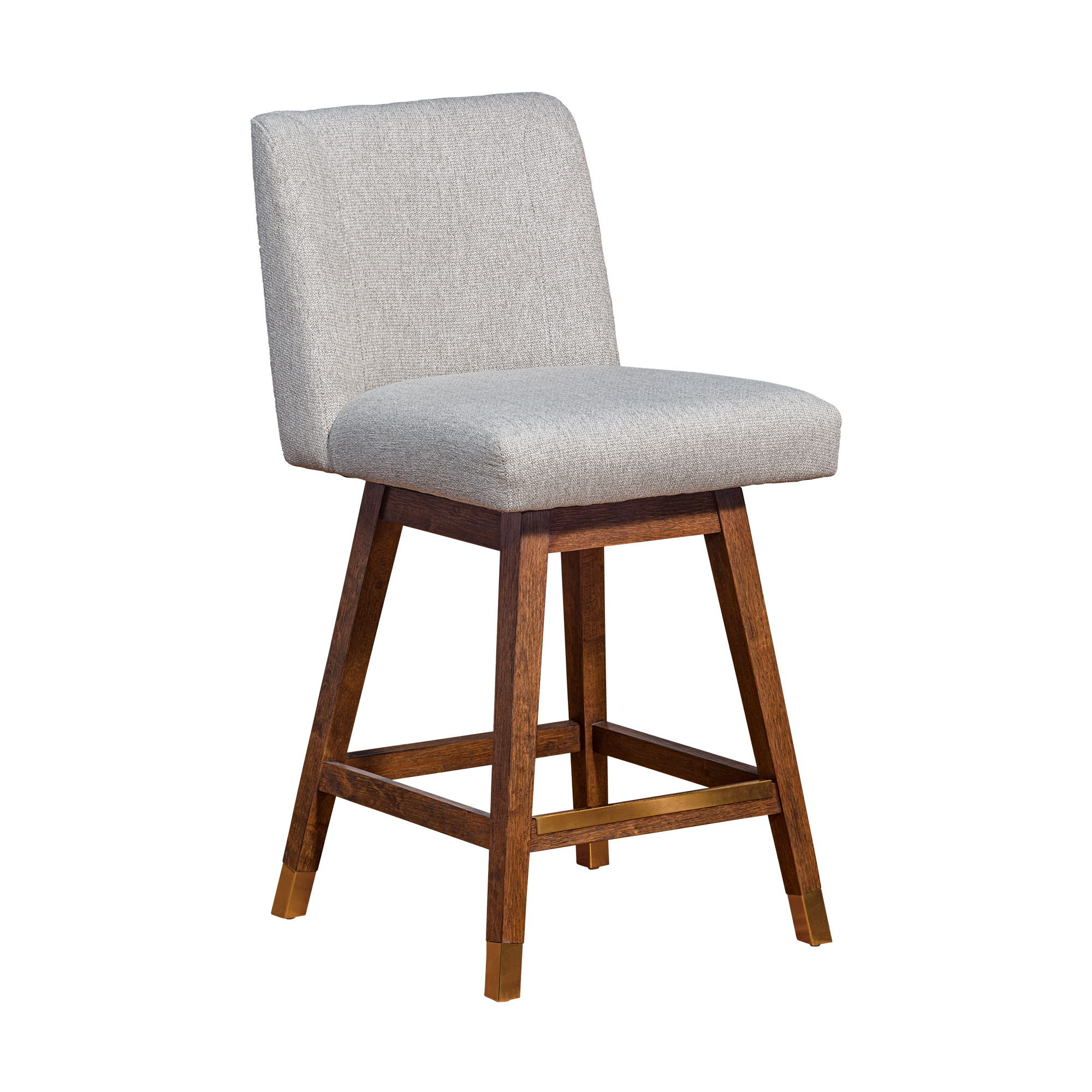 Isabella - Swivel Counter Stool - Brown Oak / Taupe