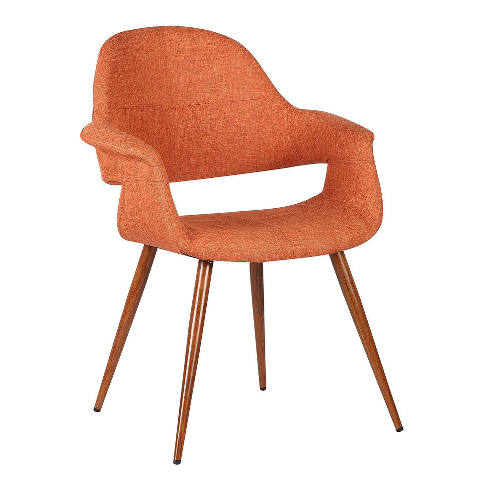 Phoebe - Mid-Century Dining Chair - Walnut / Orange