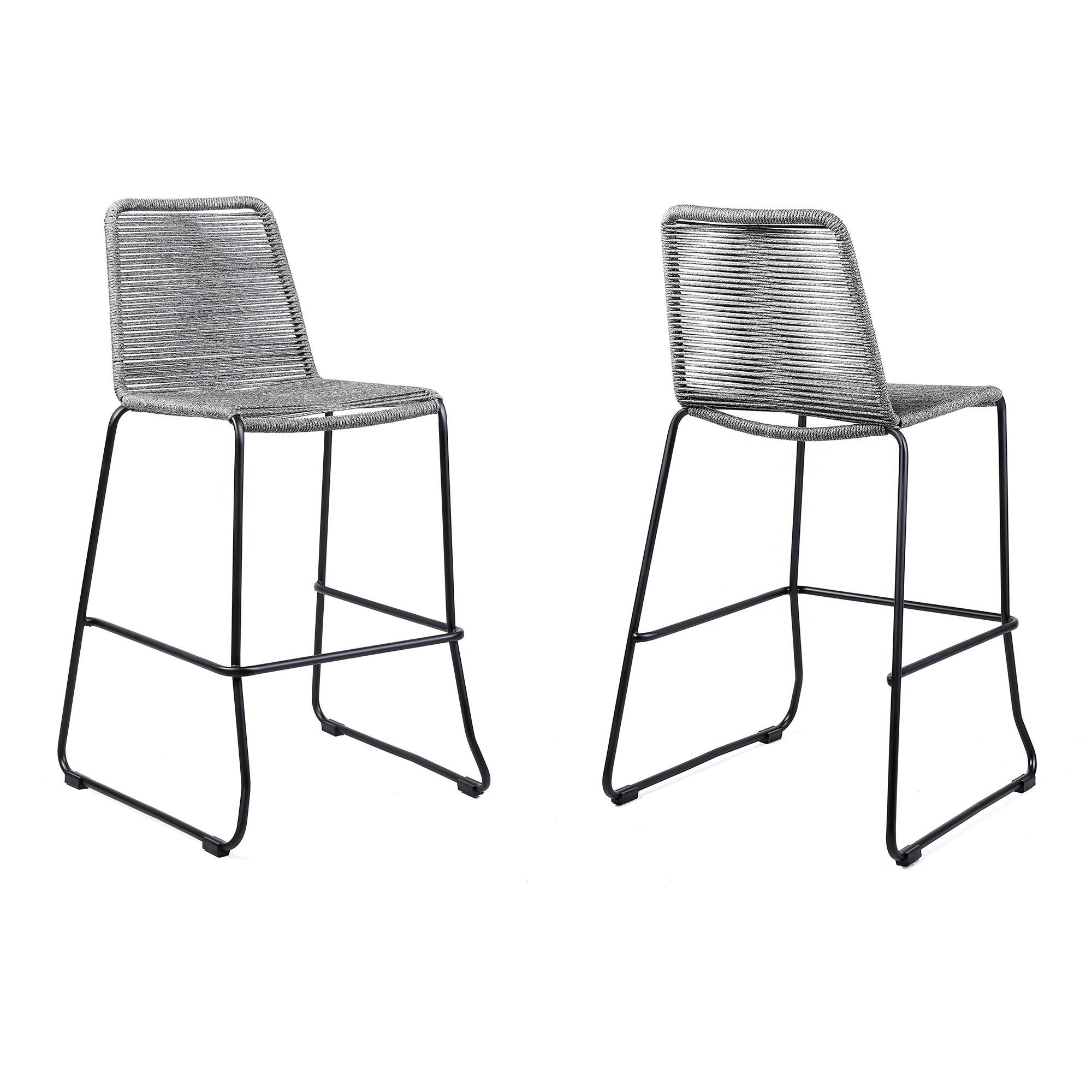 Shasta - 30" Outdoor Stackable Barstool (Set of 2) - Gray