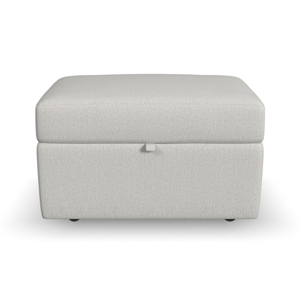 Thumbnail: Flex - Square Storage Ottoman - Pearl Silver