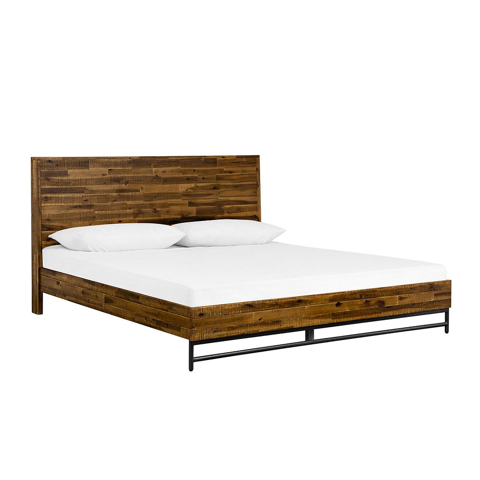 Cusco - Rustic Platform King Bed - Antique Acacia