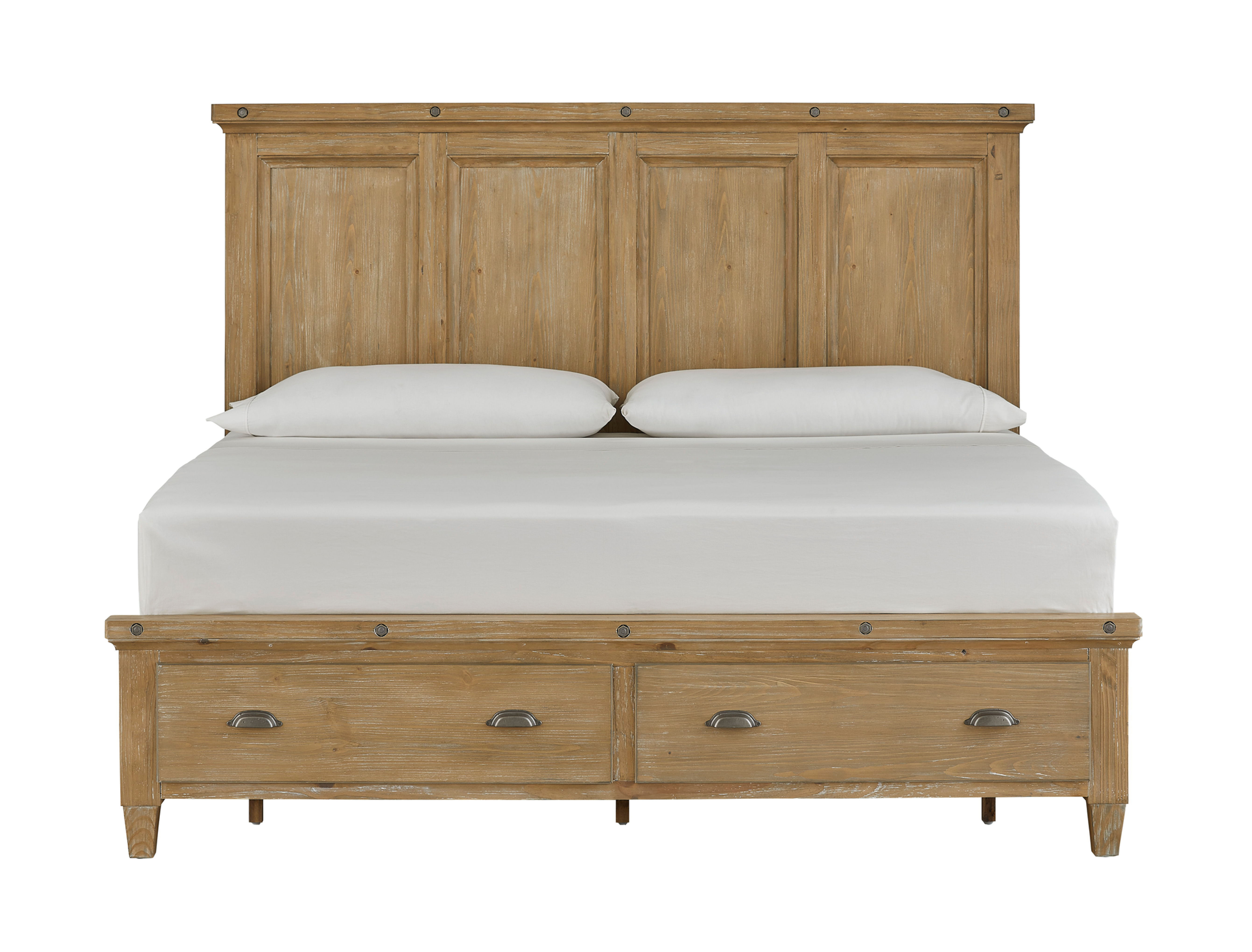 Lynnfield - Complete Queen Panel Storage Bed - Weathered Fawn