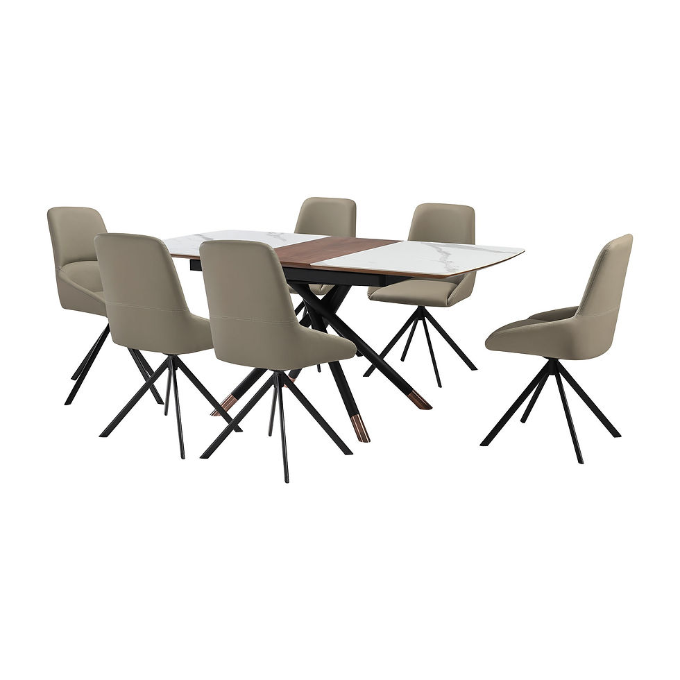Alora Maverick - 7 Piece Extendable Dining Set - Taupe Gray