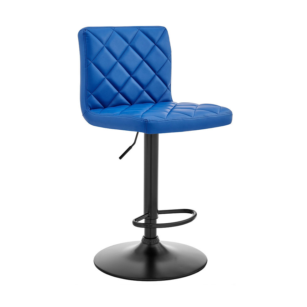 Duval - Adjustable Swivel Bar Stool - Blue