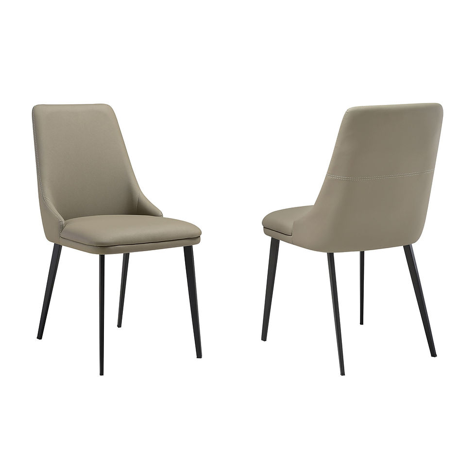 Genesis - Upholstered Dining Chair (Set of 2) - Taupe Gray / Black