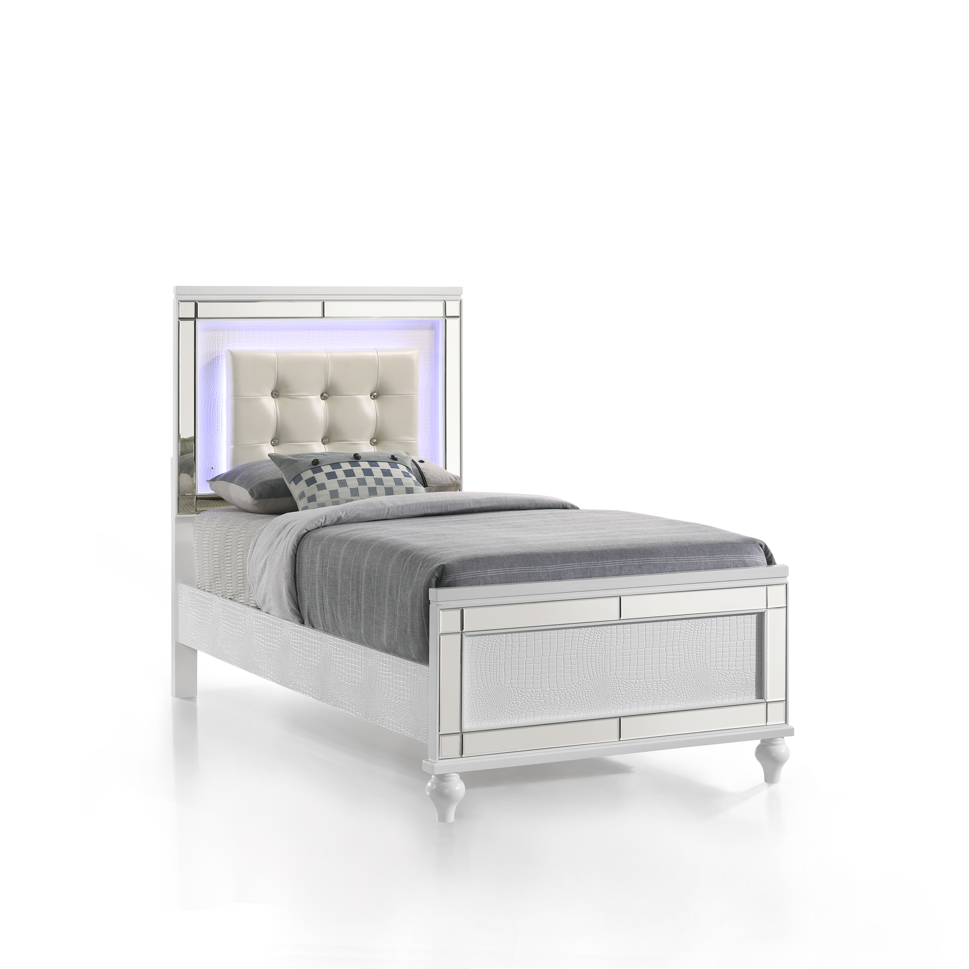 Valentino - 3/3 Twin Footboard & Slats - White