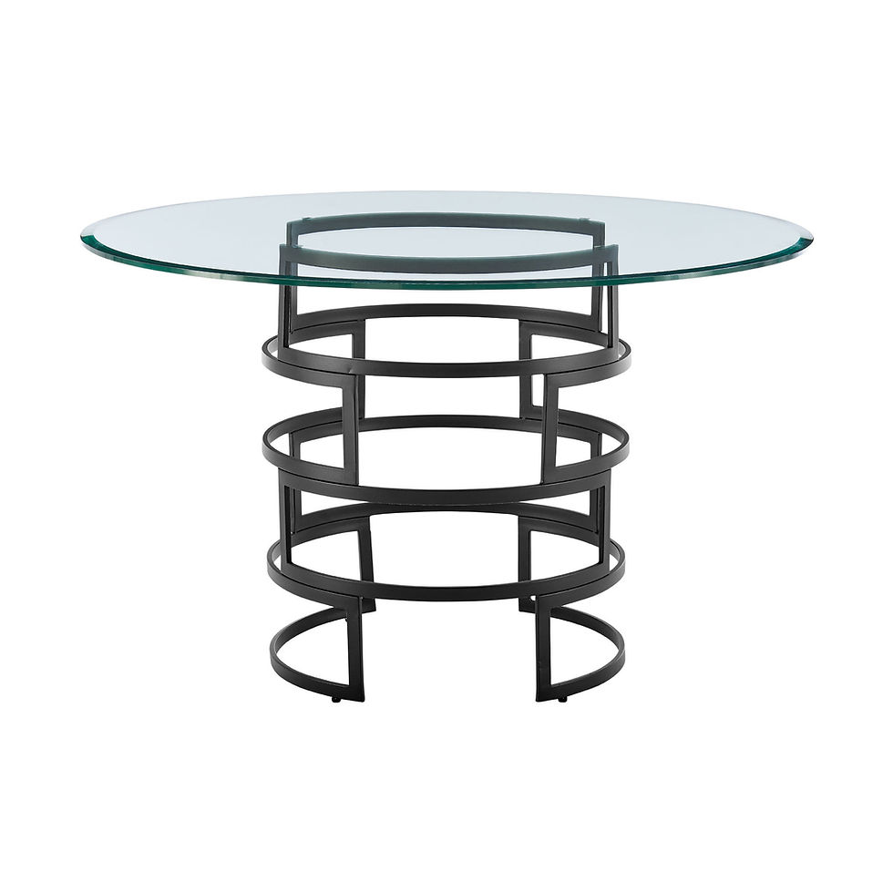 Diaz - Contemporary Round Dining Table - Matte Black