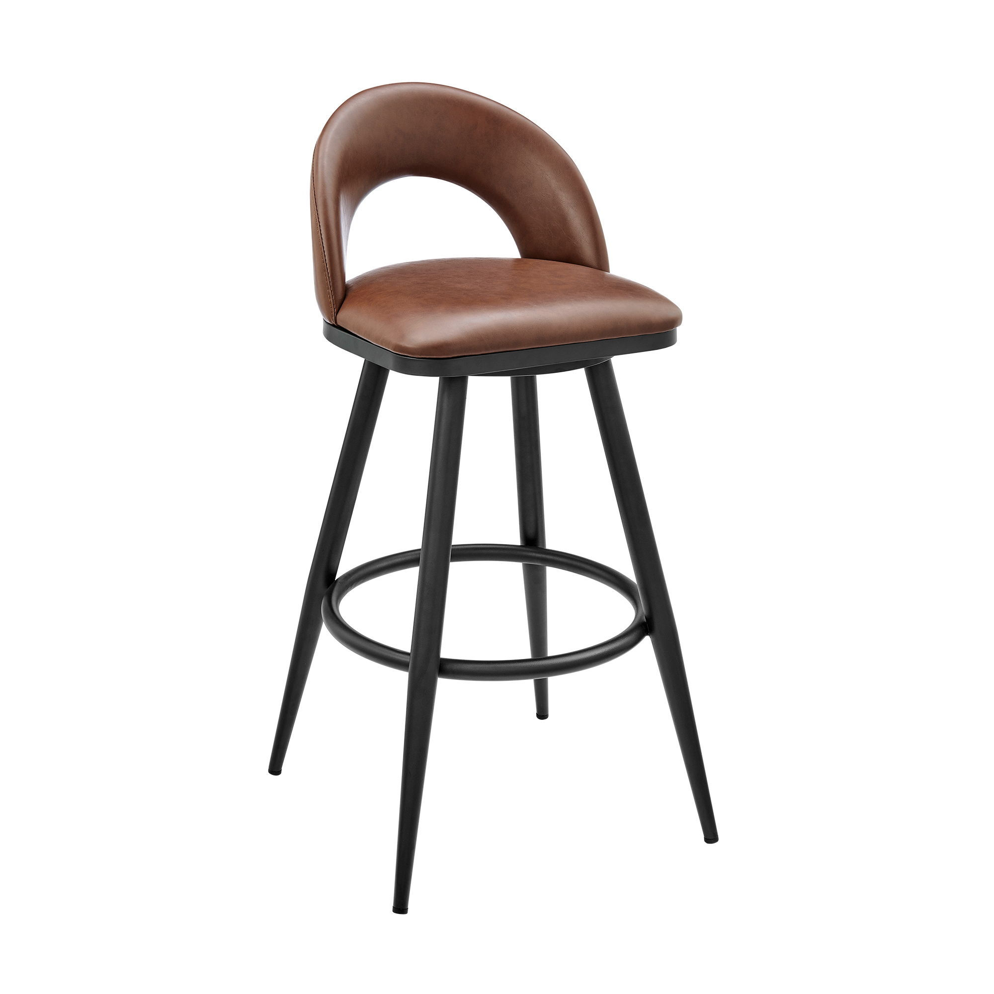 Charlotte - Swivel Counter Stool - Black / Brown