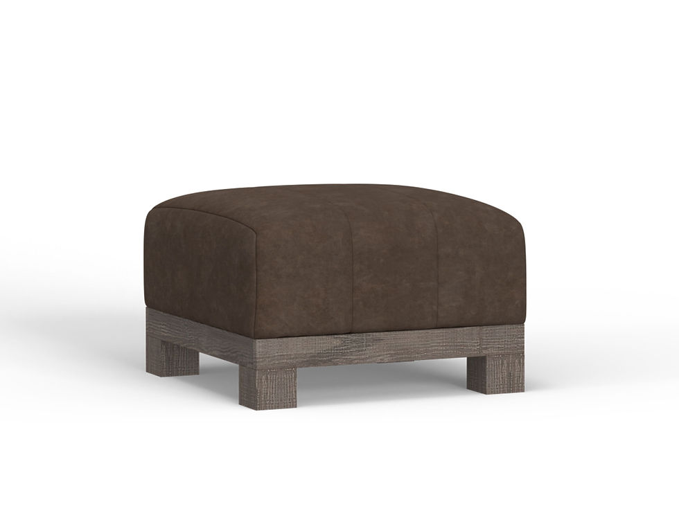 Samba - Upholstered Square Ottoman - Chocolate Brown