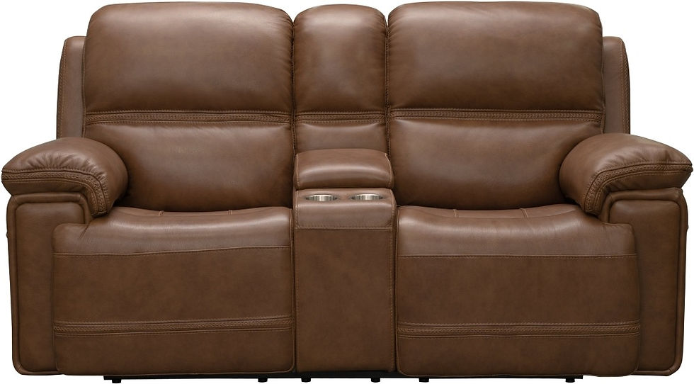 BarcaLounger® Sedrick Spence Caramel Power Reclining Console Loveseat