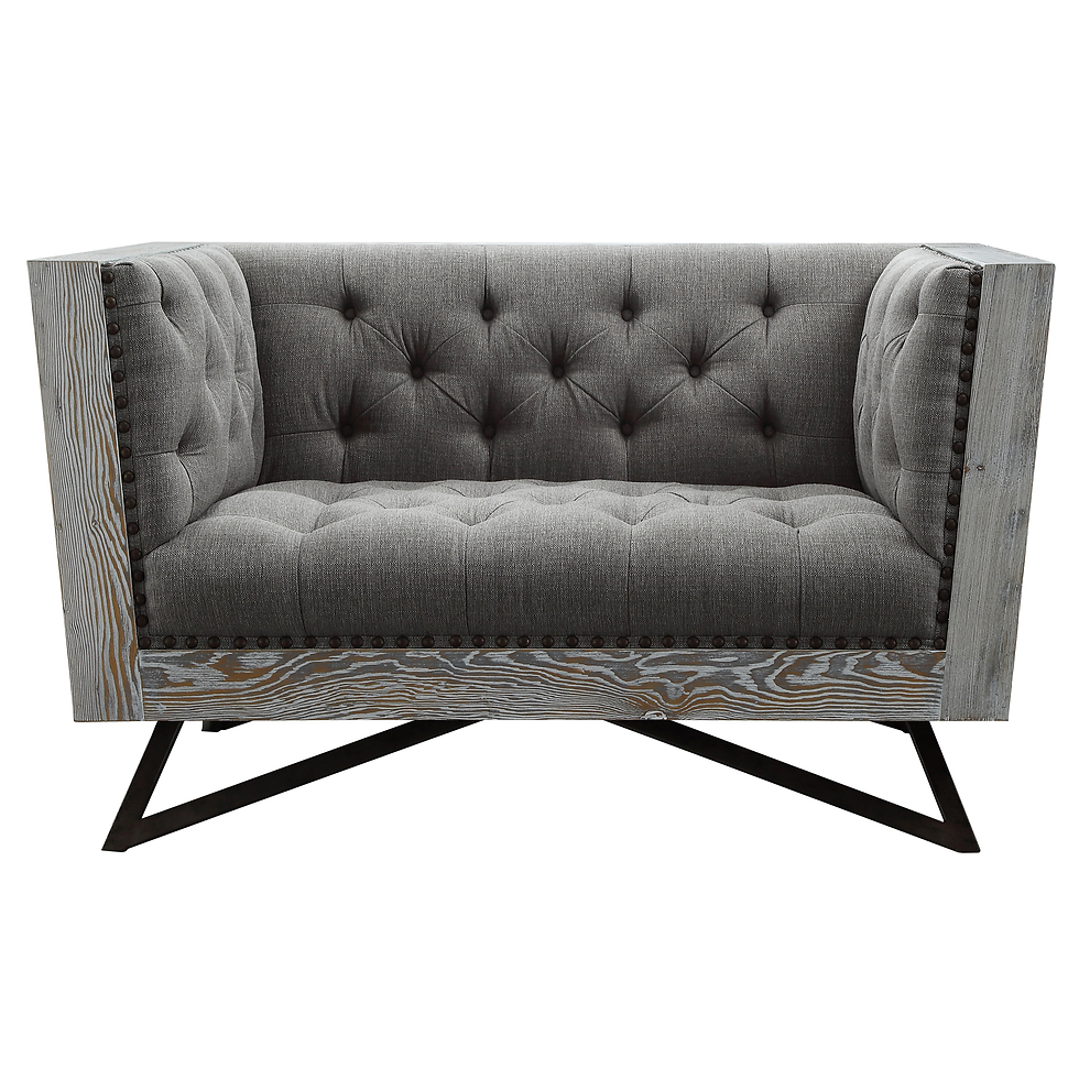 Regis - Contemporary Chair With Metal Legs And Nailhead Accents - Gray / An