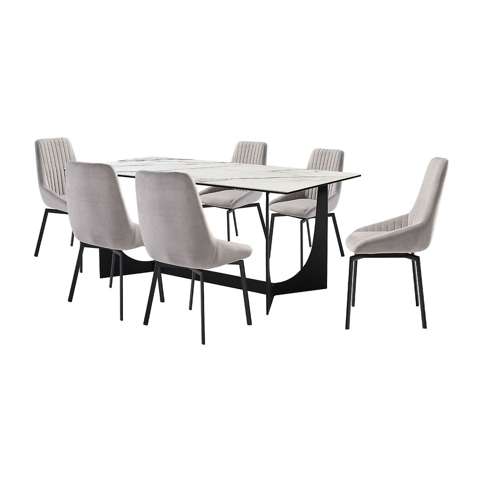 Esme Susie - 7 Piece Dining Set - Gray