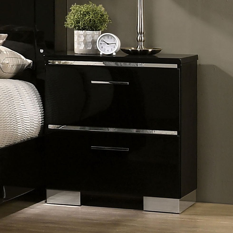 Carlie - Nightstand With USB Plug - Black