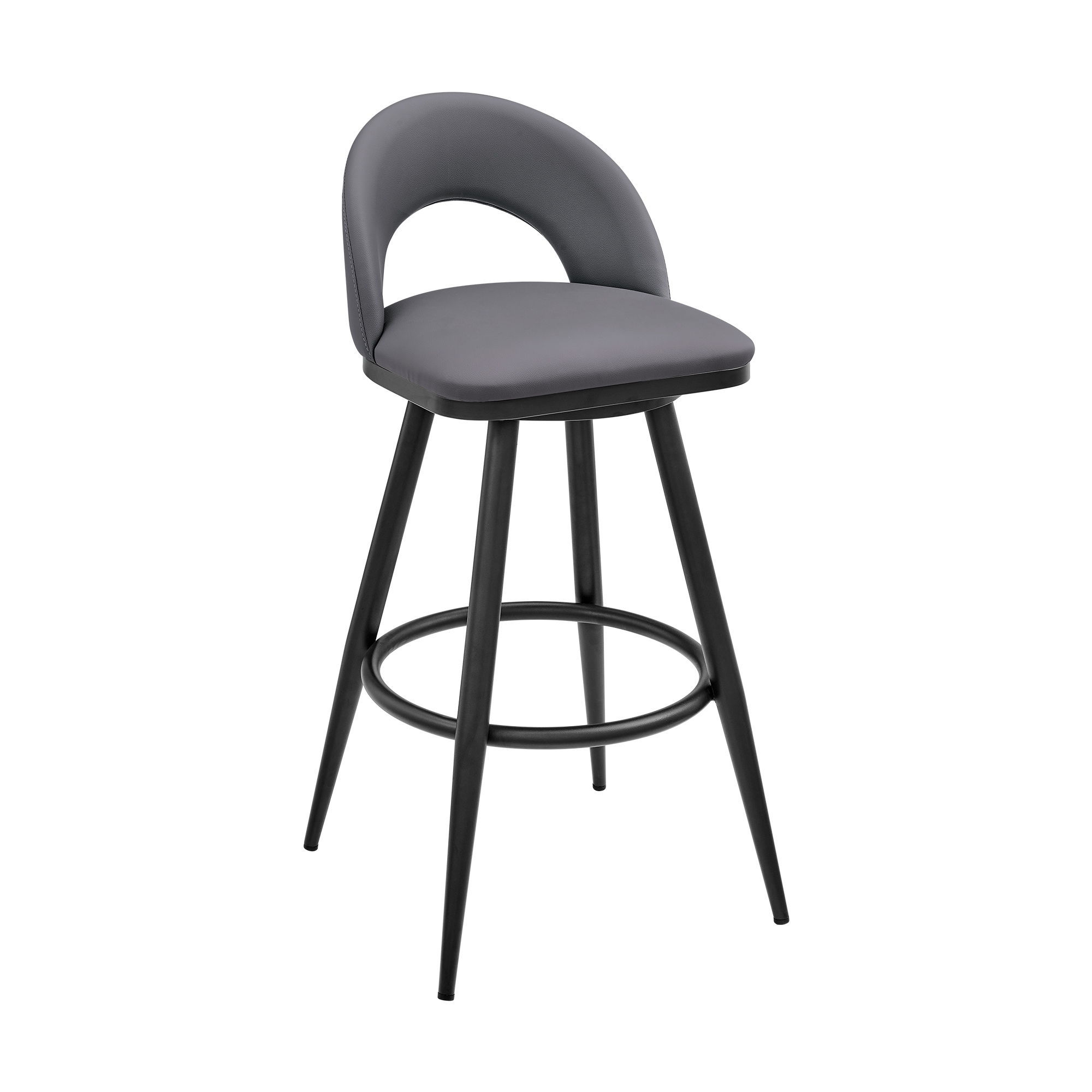 Charlotte - Swivel Counter Stool - Black / Grey