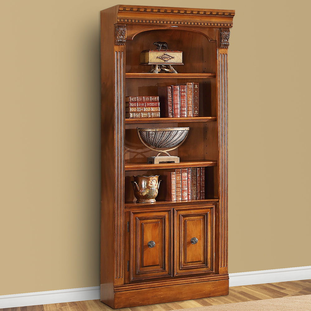 Huntington - Open Top Bookcase - Antique Vintage Pecan