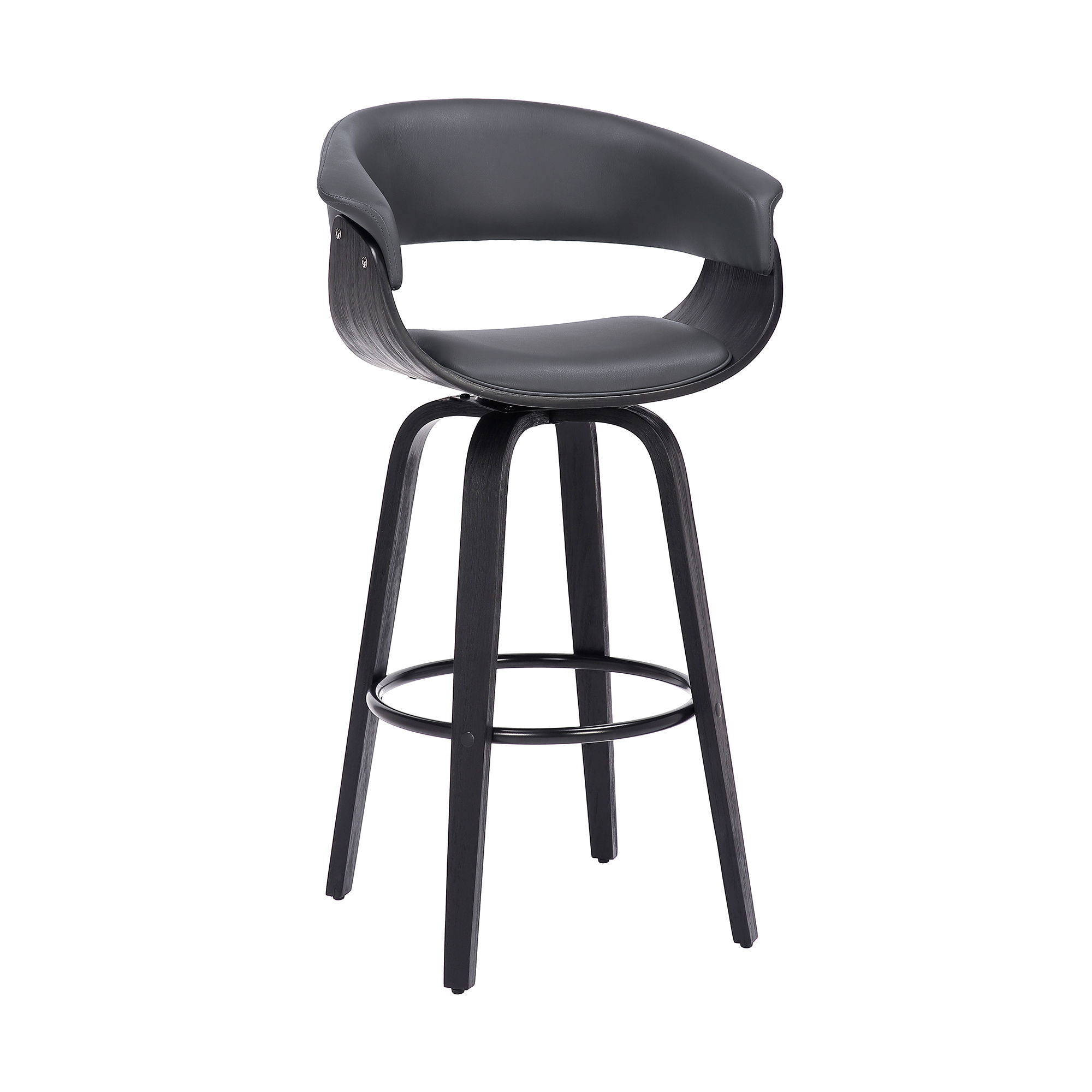 Julyssa - 26" Counter Height Swivel Bar Stool - Gray / Black