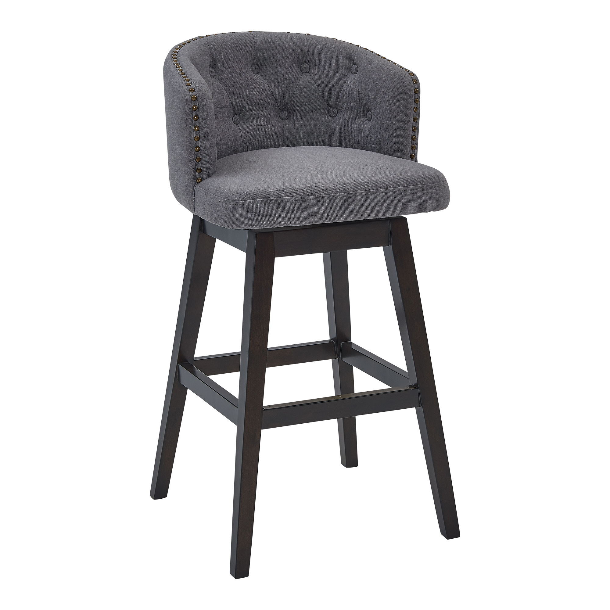 Celine - 26" Counter Height Swivel Bar Stool - Gray / Espresso