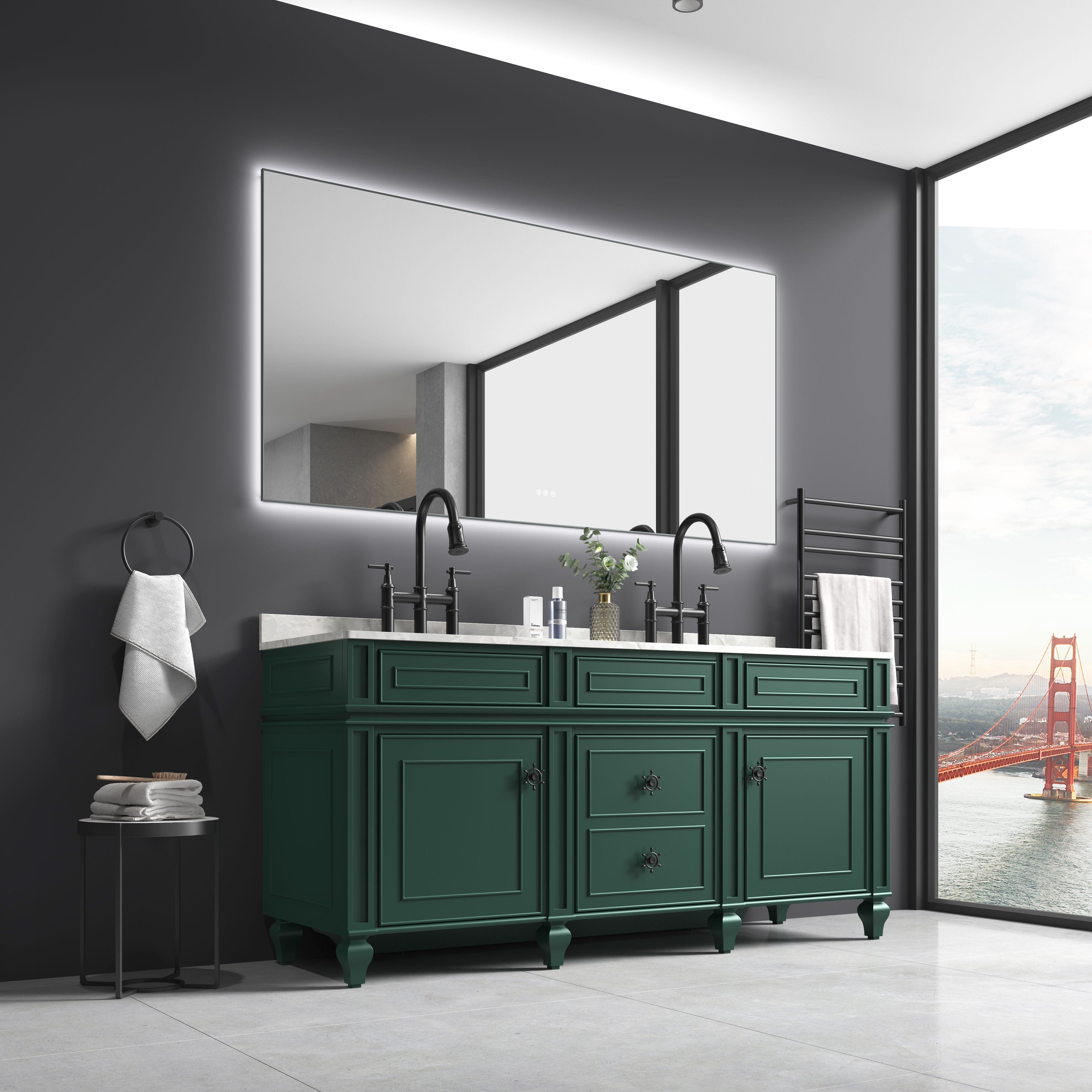 84X 36" LED Mirror Bathroom Vanity Mirror With Back Light, Wall Mount Anti-Fog M