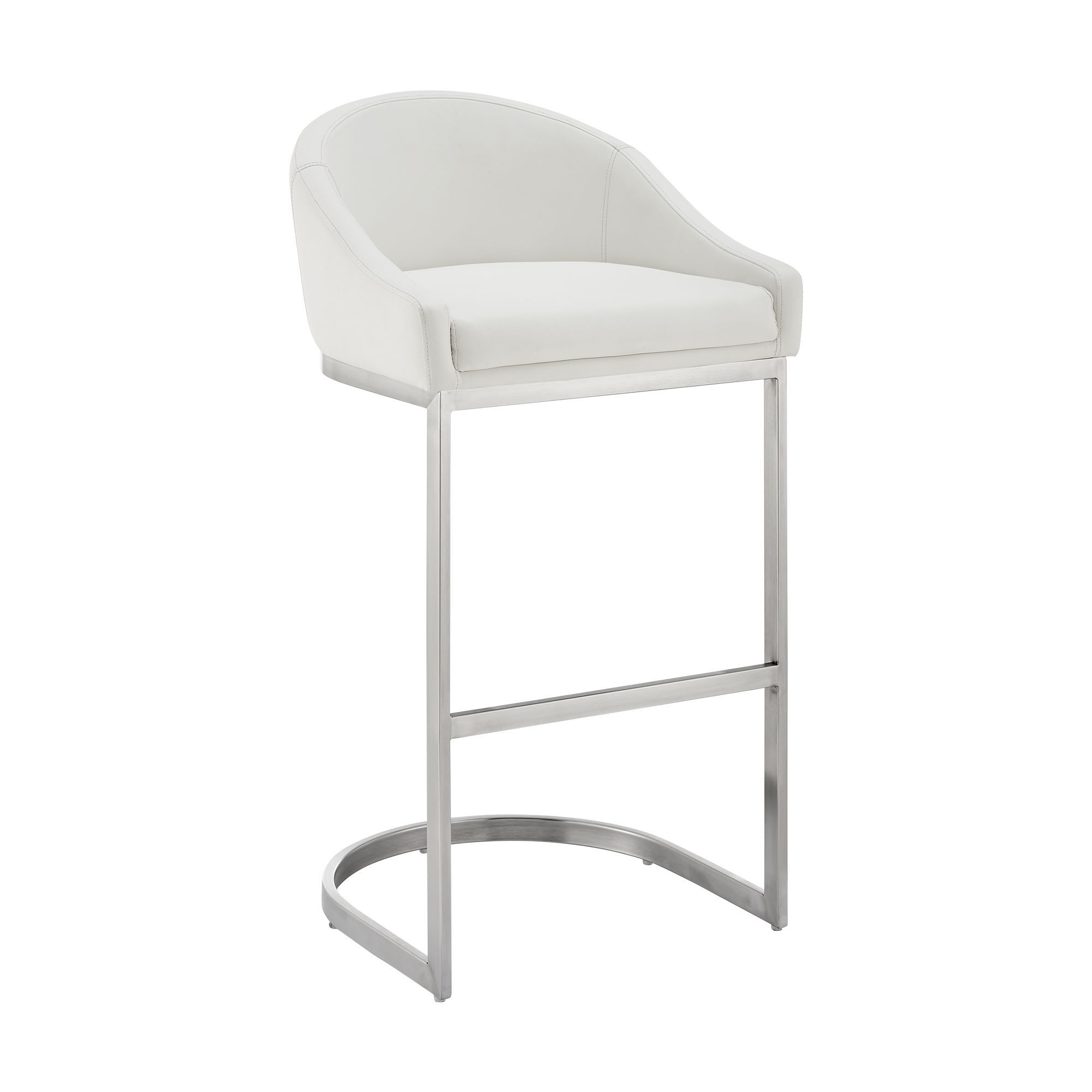 Katherine Bar Stool - Brushed / White